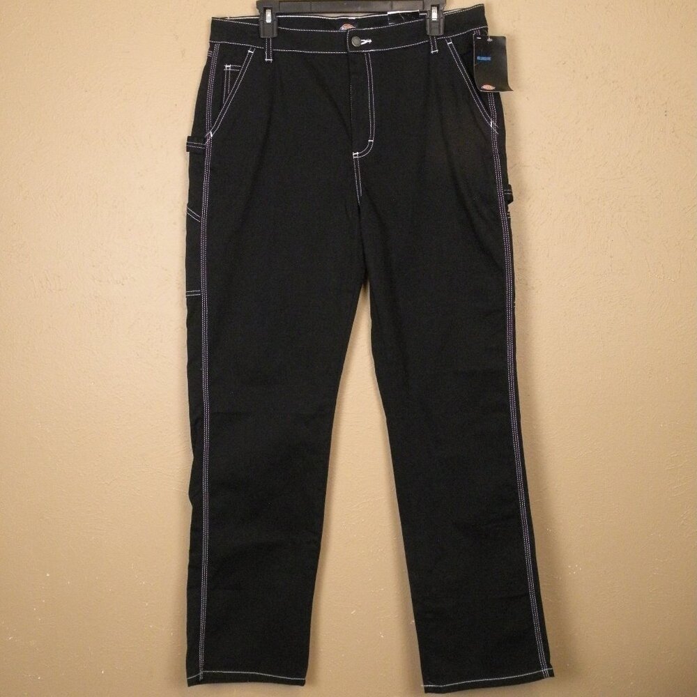 NWT Dickies Relaxed Fit Carpenter Pants 32R Black Straight Leg